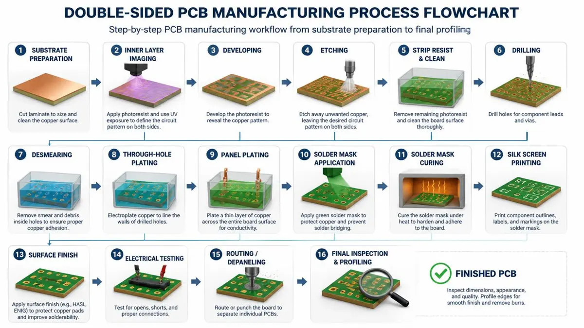 Double Sided Pcb Manufacturing Process Flowchart
