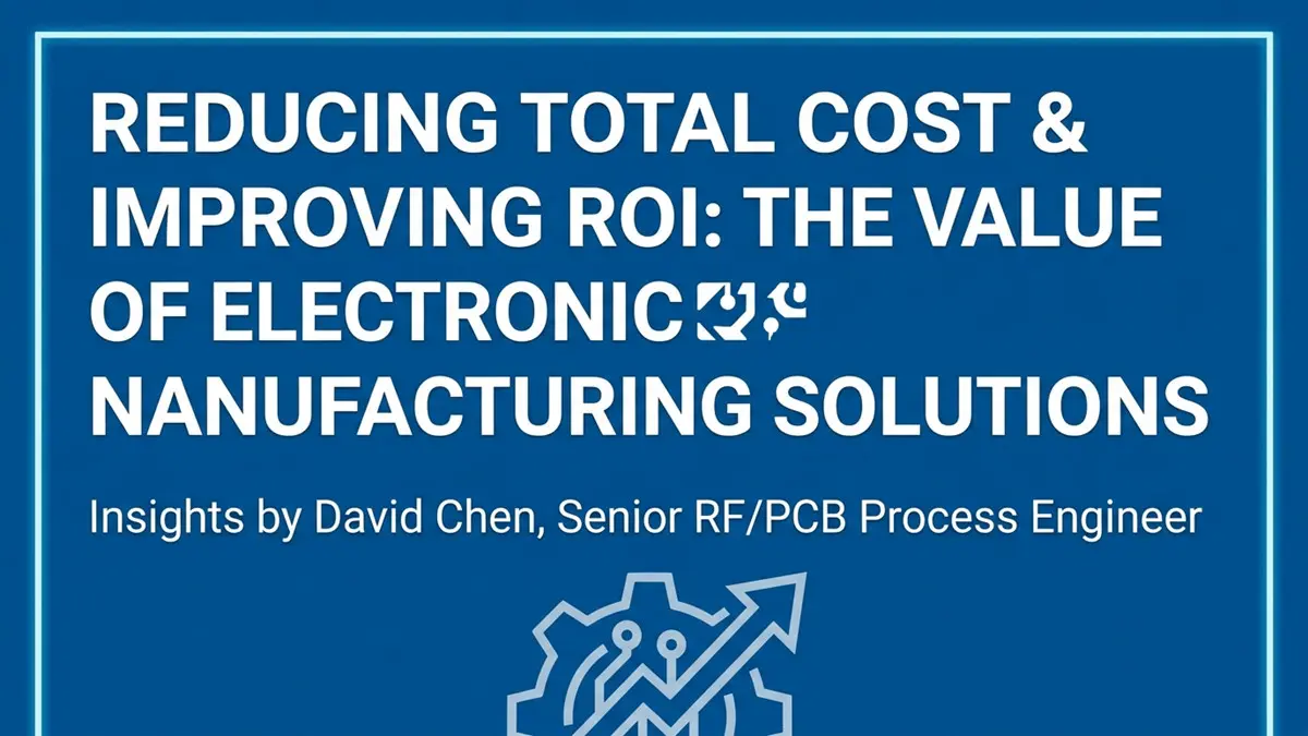 Reducing Total Cost and Improving ROI with Electronic Manufacturing Solutions