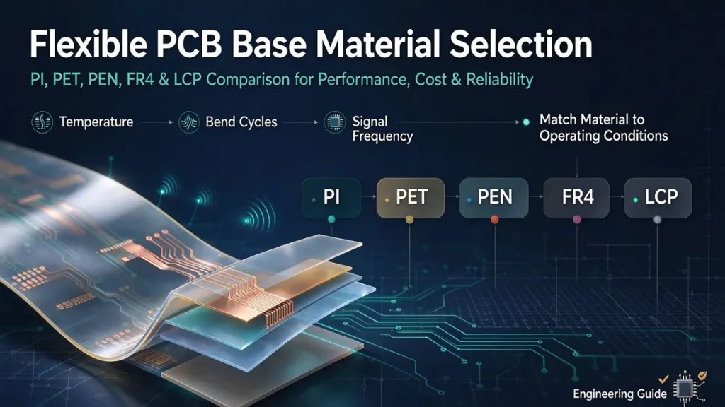 Flexible PCB Base Material Selection: PI, PET, PEN, FR4 and LCP Comparison